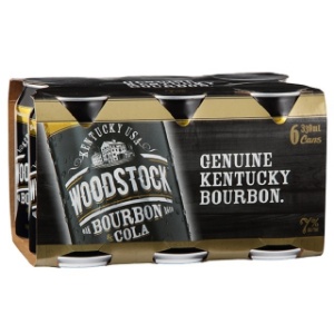 Picture of Woodstock 7% Bourbon & Cola 6pack Cans 330ml