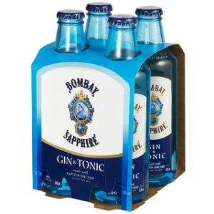 Picture of Bombay Sapphire Gin & Tonic 4pack Bottles 275ml