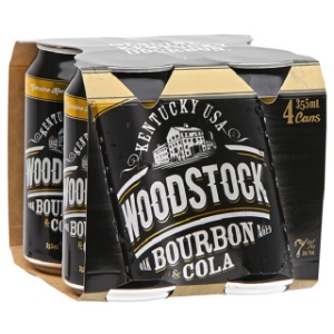 Picture of Woodstock 7% Bourbon & Cola 4pack Cans 330ml