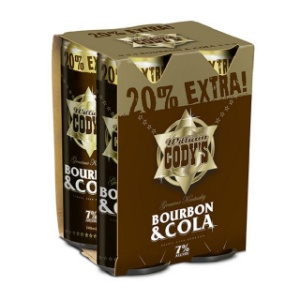 Picture of Codys 7% Bourbon & Cola 4pack Big Cans 300ml