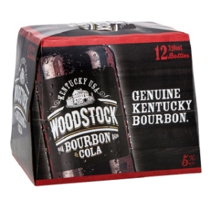Picture of Woodstock 4.8% Bourbon & Cola 12pack Bottles 330ml