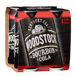 Picture of Woodstock 4.8% Bourbon & Cola 4pack Cans 440ml