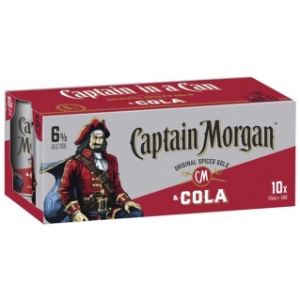 Picture of Captain Morgan Spiced Gold Rum n Cola 10pack Cans 330ml