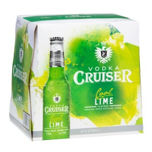 Picture of Cruiser 4.8% Vodka Cool Lime 12pack Bottles 275ml