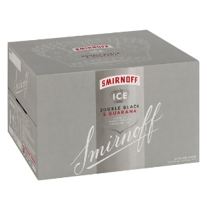Picture of SmirnOff 7% Double Black Vodka Soda Guarana 12pack Cans 250ml