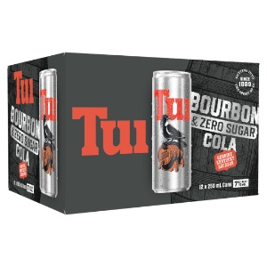 Picture of Tui 7% Bourbon & Zero Sugar Cola 12pack Cans 250ml