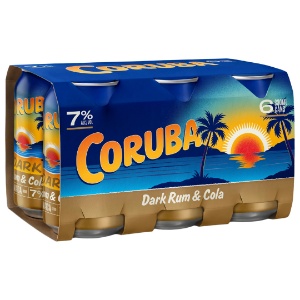 Picture of Coruba 7% Rum & Cola 6pack Cans 330ml