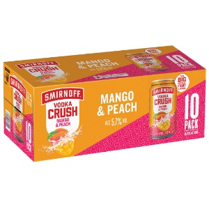 Picture of Smirnoff 5.7% Vodka Crush Mango & Peach 10pack Cans 330ml