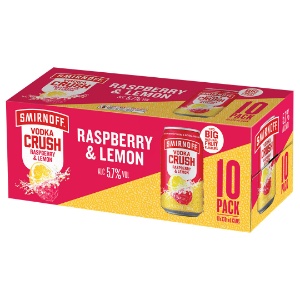 Picture of Smirnoff 5.7% Vodka Crush Raspberry & Lemon 10pack Cans 330ml